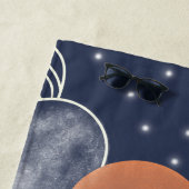 Abstracte maanblauwe nachtelijke hemel strandlaken (In situ)