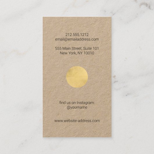 Abstracte maanfasen Geometrische Art Gold/Kraft Visitekaartje (Achterkant)