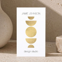 Abstracte Maanfasen Geometrische Kunst Goud/Wit