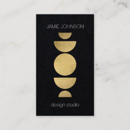 Abstracte maanfasen geometrische kunst zwart papie visitekaartje