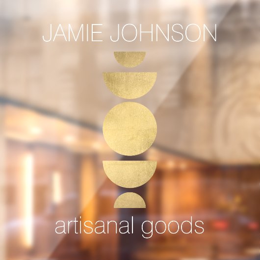 Abstracte Maanfasen Gouden Geometrische Kunst Boet Raamsticker (Vel 2)