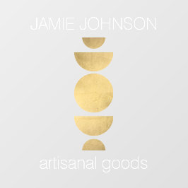 Abstracte Maanfasen Gouden Geometrische Kunst Boet Raamsticker