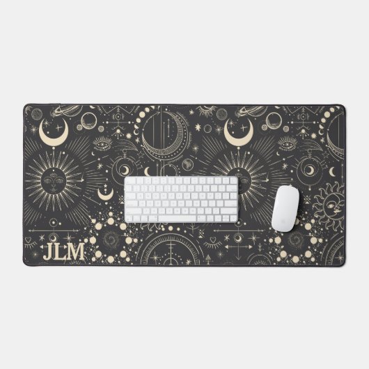 Abstracte maanfasen monogram bureaumat (Keyboard & Muis)