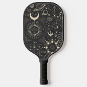Abstracte maanfasen monogram pickleball paddle (Voorkant)