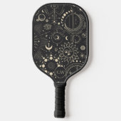 Abstracte maanfasen monogram pickleball paddle (Achterkant)