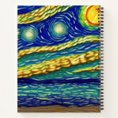 Abstracte maanlichte hemelbaring notitieboek (Achterkant)