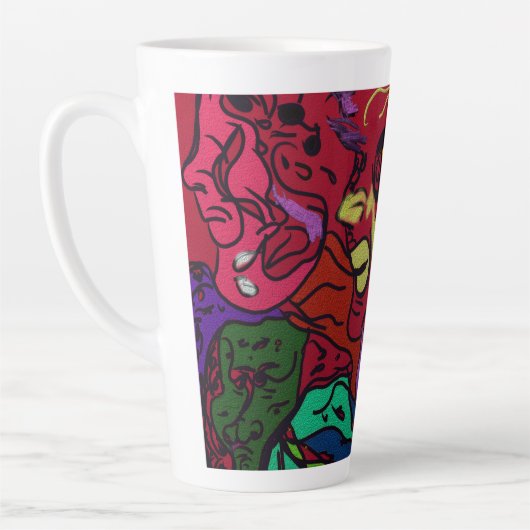 Abstracte Maanstelsel Kunst Latte Mok (Links)