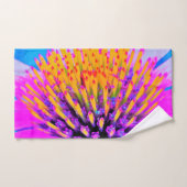 Abstracte Macro Hot Pink en Gele Coneflower Bad Handdoek (Handdoek)