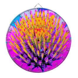 Abstracte Macro Hot Pink en Gele Coneflower Dartbord