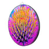 Abstracte Macro Hot Pink en Gele Coneflower Dartbord (Voorkant Rechts)