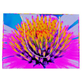 Abstracte Macro Hot Pink en Gele Coneflower Groot Cadeauzakje (Achterkant)