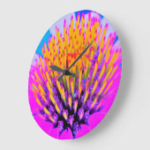 Abstracte Macro Hot Pink en Gele Coneflower Grote Klok (Hoek)