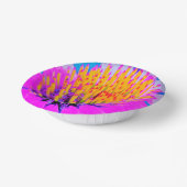 Abstracte Macro Hot Pink en Gele Coneflower Papieren Kommen (Gebogen)