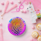 Abstracte Macro Hot Pink en Gele Coneflower Papieren Kommen (Feest)