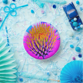 Abstracte Macro Hot Pink en Gele Coneflower Papieren Kommen