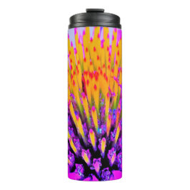Abstracte Macro Hot Pink en Gele Coneflower Thermosbeker