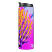 Abstracte Macro Hot Pink en Gele Coneflower Thermosbeker (Geroteerd rechts)