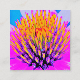 Abstracte Macro Hot Pink en Gele Coneflower Vierkante Visitekaartje