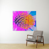 Abstracte Macro Hot Pink en Gele Coneflower Wandkleed (In Situ (horizontaal))