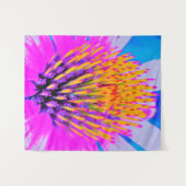 Abstracte Macro Hot Pink en Gele Coneflower Wandkleed (Voorkant (horizontaal))