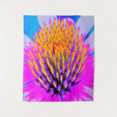 Abstracte Macro Hot Pink en Gele Coneflower Wandkleed (Voorkant)