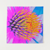 Abstracte Macro Hot Pink en Gele Coneflower Wandkleed (Voorkant (horizontaal))