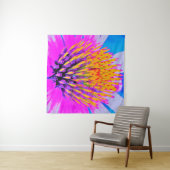 Abstracte Macro Hot Pink en Gele Coneflower Wandkleed (In Situ (horizontaal))