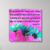 abstracte madeliefjes bijbel vers Hebreeën 4:12 Canvas Afdruk (Voorkant)