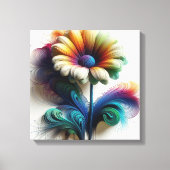 Abstracte madeliefjes in elektromagnetische golven canvas afdruk (Voorkant)