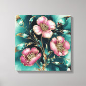 Abstracte madeliefjes in elektromagnetische golven canvas afdruk (Voorkant)