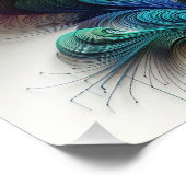 Abstracte madeliefjes in elektromagnetische golven foto afdruk (Hoek)