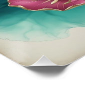 Abstracte madeliefjes in elektromagnetische golven perfect poster (Hoek)