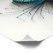 Abstracte madeliefjes in elektromagnetische golven perfect poster (Hoek)