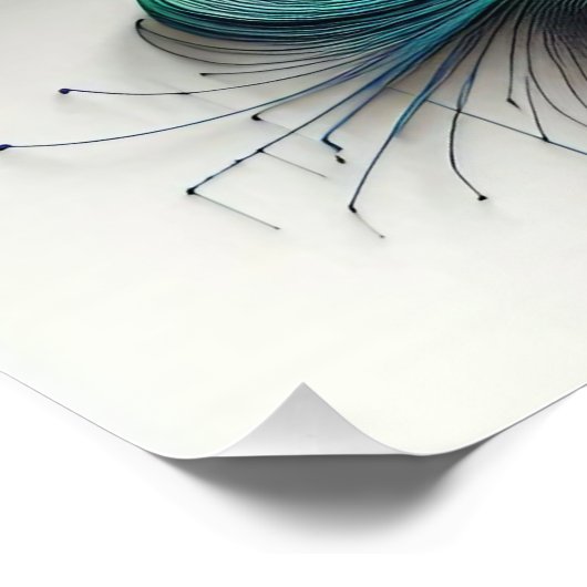 Abstracte madeliefjes in elektromagnetische golven perfect poster (Hoek)