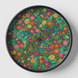 Abstracte Madeliefjes Tuin Vlinders Kunst Klokken
