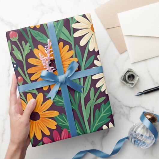 Abstracte madeliefjes vlinders inpakpapier (Geschenken)