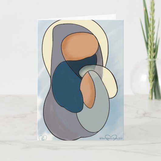 Abstracte Madonna en kind kerst / vakantie Kaart (Voorkant)