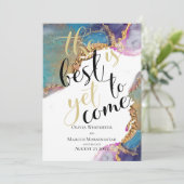 Abstracte Magenta Blue met inkt met inkt op datum Kaart (Staand voorkant)