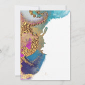 Abstracte Magenta Blue met inkt met inkt op datum Kaart (Achterkant)