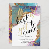 Abstracte Magenta Blue met inkt met inkt op datum Kaart (Voorkant / Achterkant)