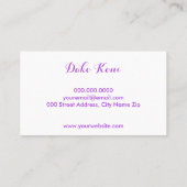 Abstracte Magenta en Aqua Waterverf Visitekaartje (Achterkant)