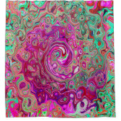 Abstracte magenta en groene retrorvloeistof douchegordijn (Voorkant)