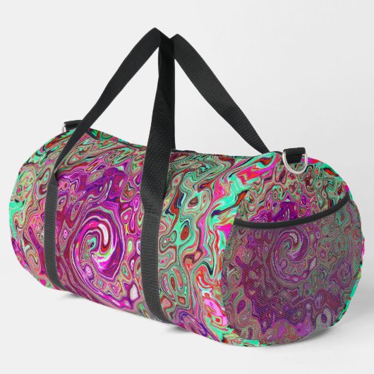 Abstracte magenta en groene retrorvloeistof plunjezak (Rechterhoek)