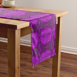 Abstracte Magenta en Zwarte Groovy Patroon Lange Tafelloper