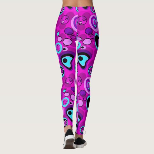 Abstracte magenta leggings (Achterkant)
