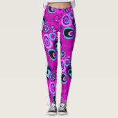 Abstracte magenta leggings (Voorkant)