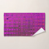 Abstracte Magenta Retro Boomerang Waves Bad Handdoek (Handdoek)