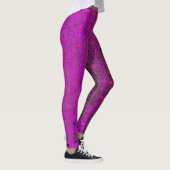 Abstracte Magenta Retro Boomerang Waves Leggings (Rechts)
