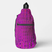 Abstracte Magenta Retro Boomerang Waves Sling Bag (Voorkant)