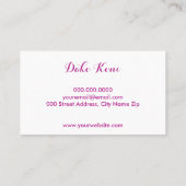 Abstracte Magenta-Waterverf Visitekaartje (Achterkant)